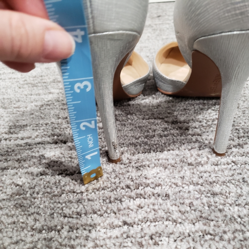 Nine West Size 9M Silver Stiletto High Heels - Picture 11 of 13